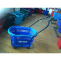 Best selling good quality rolling plastic laundry basket, baskets wholesale,shopping baskets with wheels